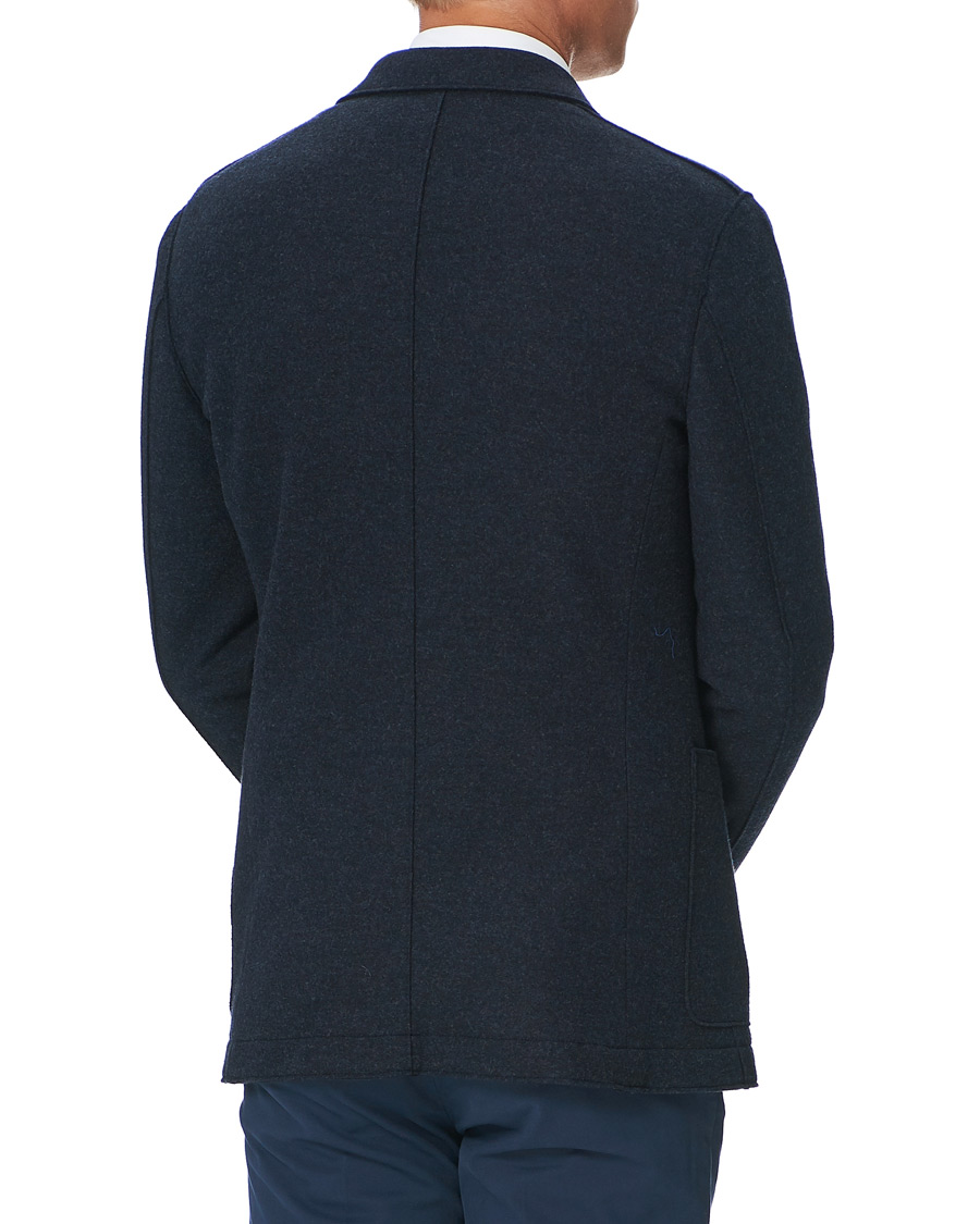 Herre | Dressjakker | Canali | Soft Wool Jersey Jacket Navy Melange