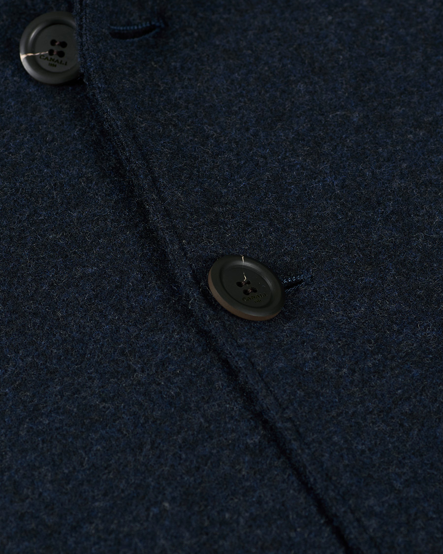 Herre | Dressjakker | Canali | Soft Wool Jersey Jacket Navy Melange
