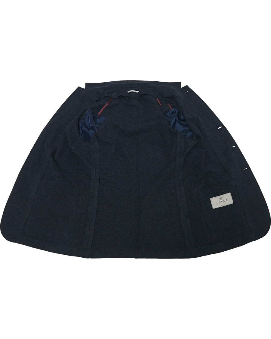 Herre | Dressjakker | Canali | Soft Wool Jersey Jacket Navy Melange
