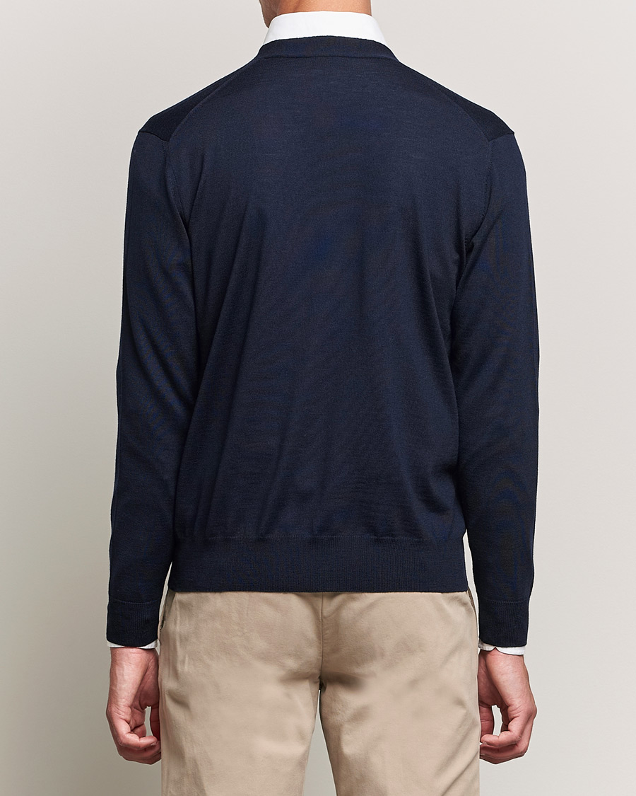 Herre | Gensere | Canali | Merino Wool Cardigan Navy