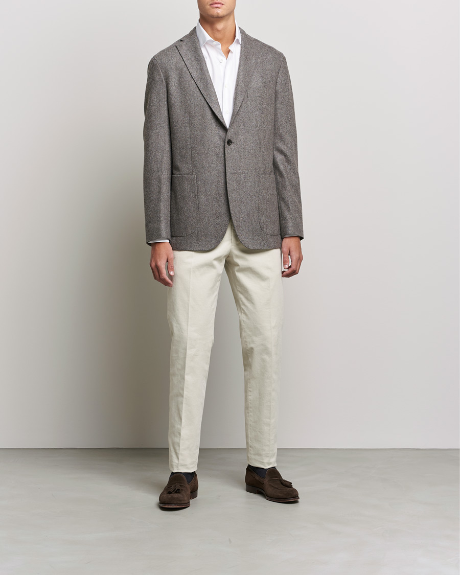 Herre | Skjorter | Canali | Slim Fit Cotton Shirt White