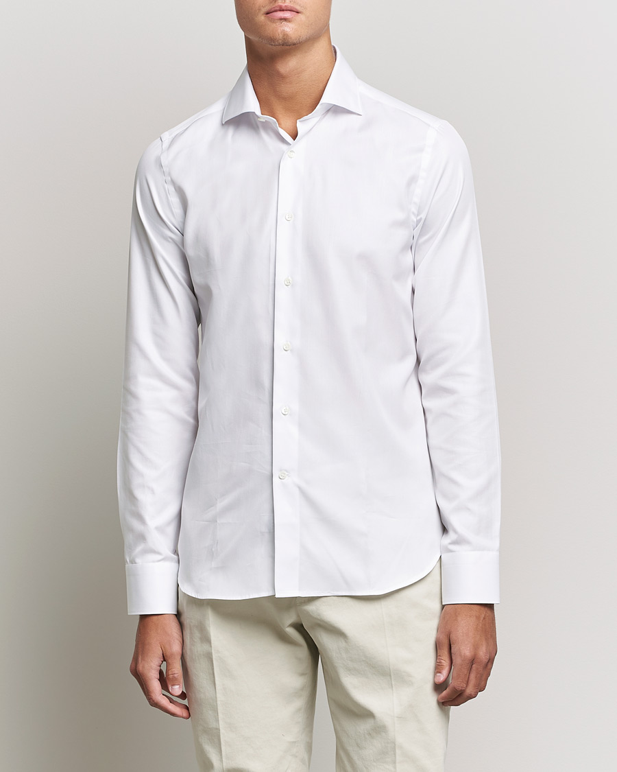 Herre | Canali | Canali | Slim Fit Cotton Shirt White