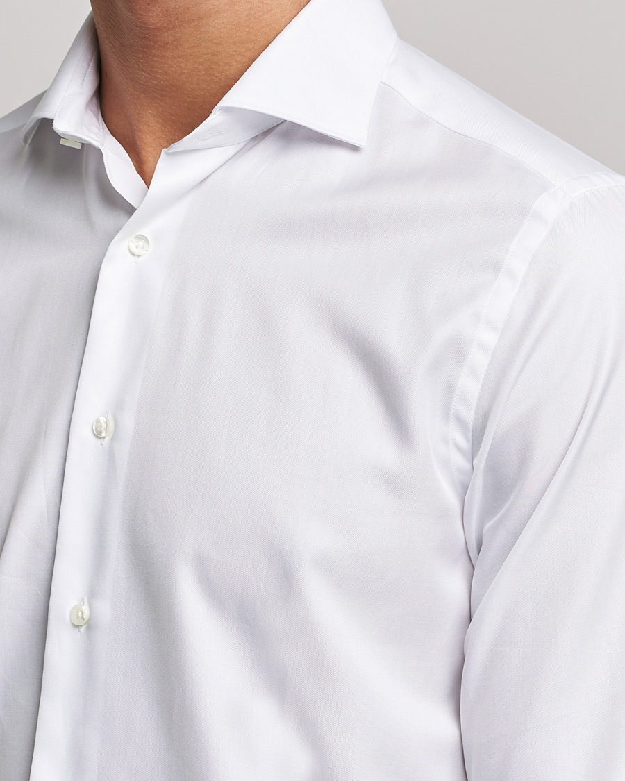 Herre | Skjorter | Canali | Slim Fit Cotton Shirt White