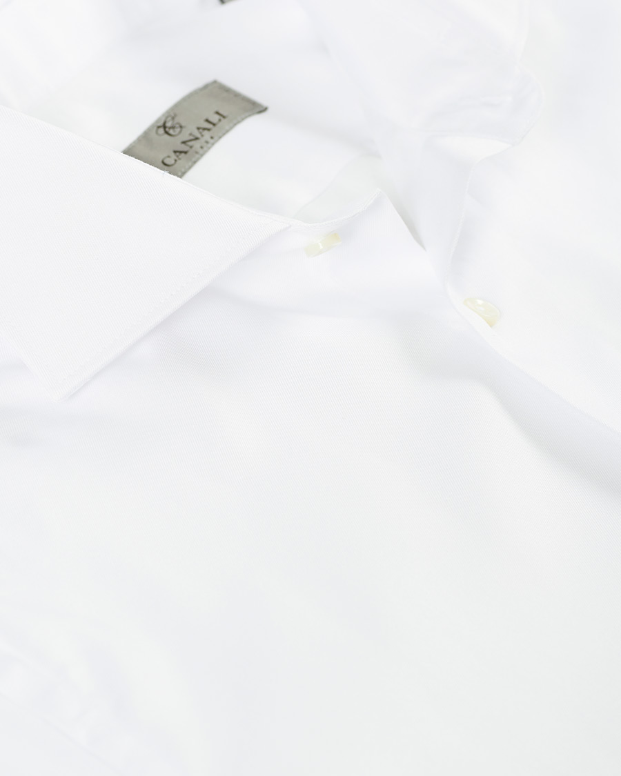 Herre | Skjorter | Canali | Slim Fit Cotton Shirt White