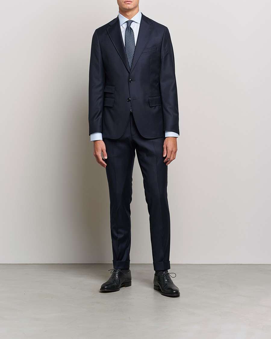 Herre | Skjorter | Canali | Slim Fit Cotton Shirt Light Blue
