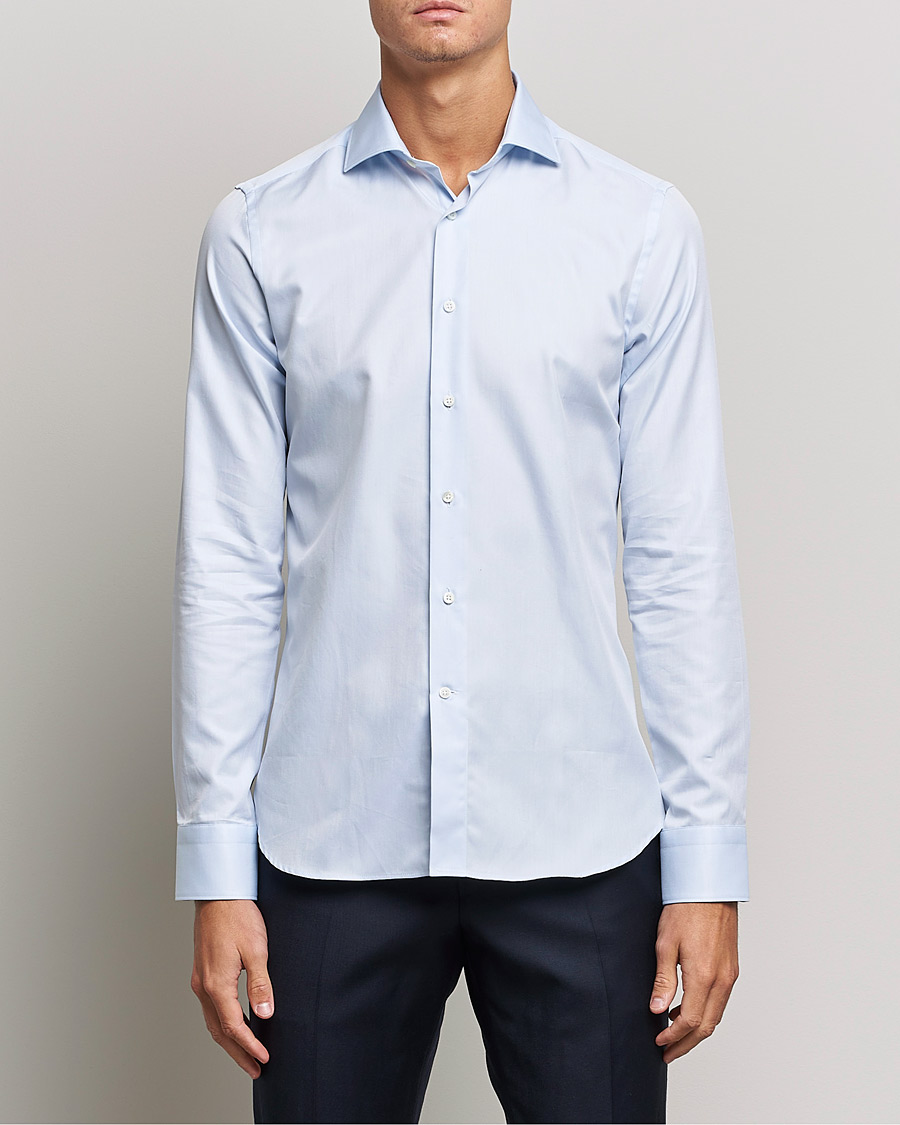 Herre |  | Canali | Slim Fit Cotton Shirt Light Blue