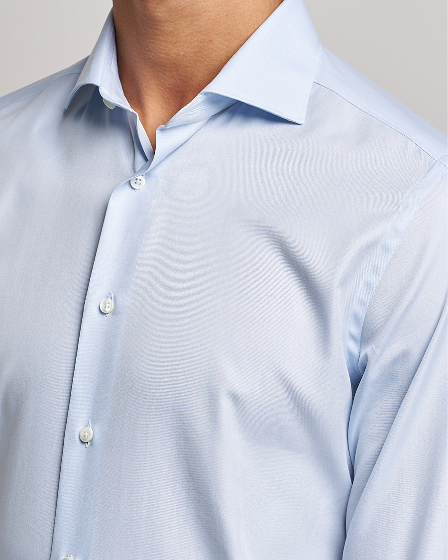 Herre | Skjorter | Canali | Slim Fit Cotton Shirt Light Blue