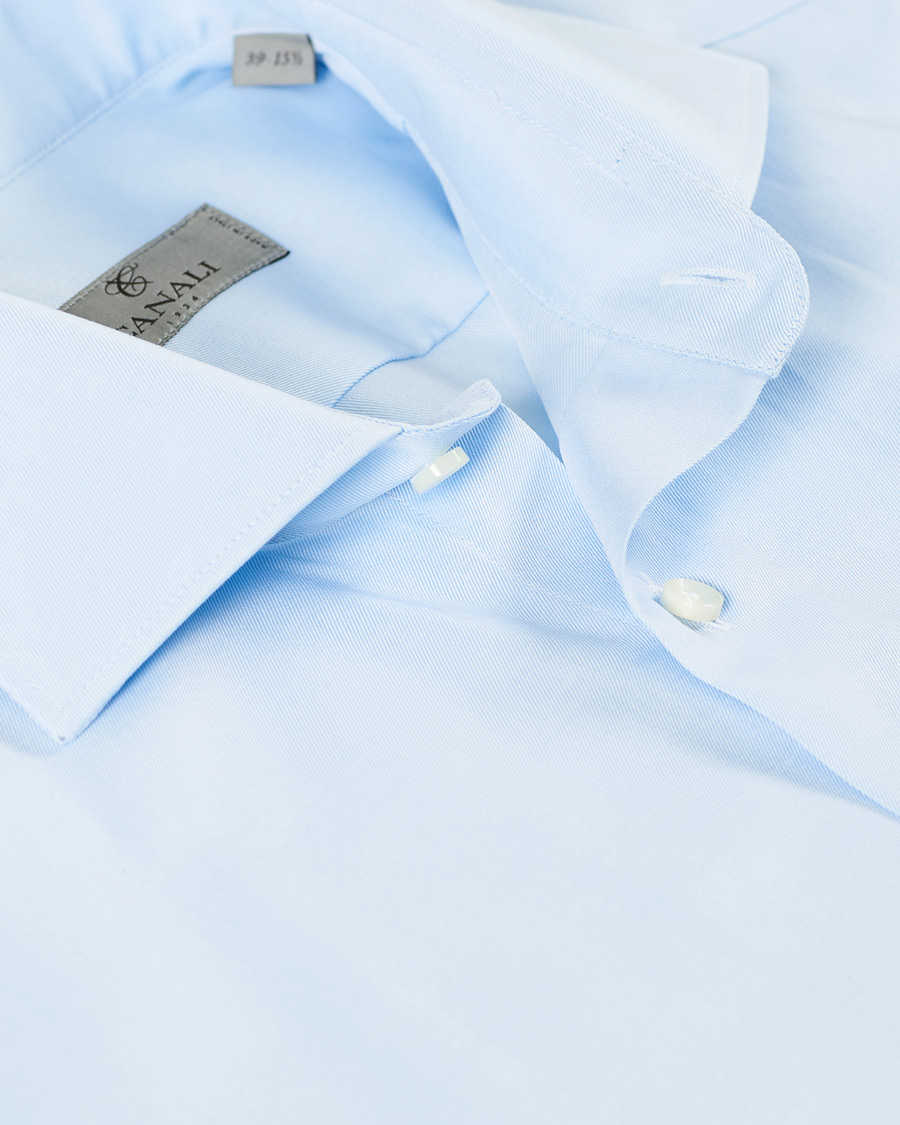 Herre | Skjorter | Canali | Slim Fit Cotton Shirt Light Blue