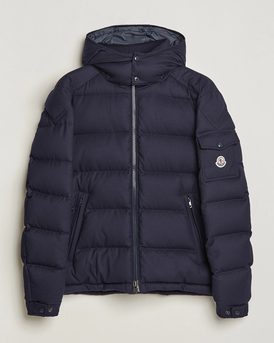 Herre | Jakker | Moncler | Montgenevre Flannel Down Jacket Navy