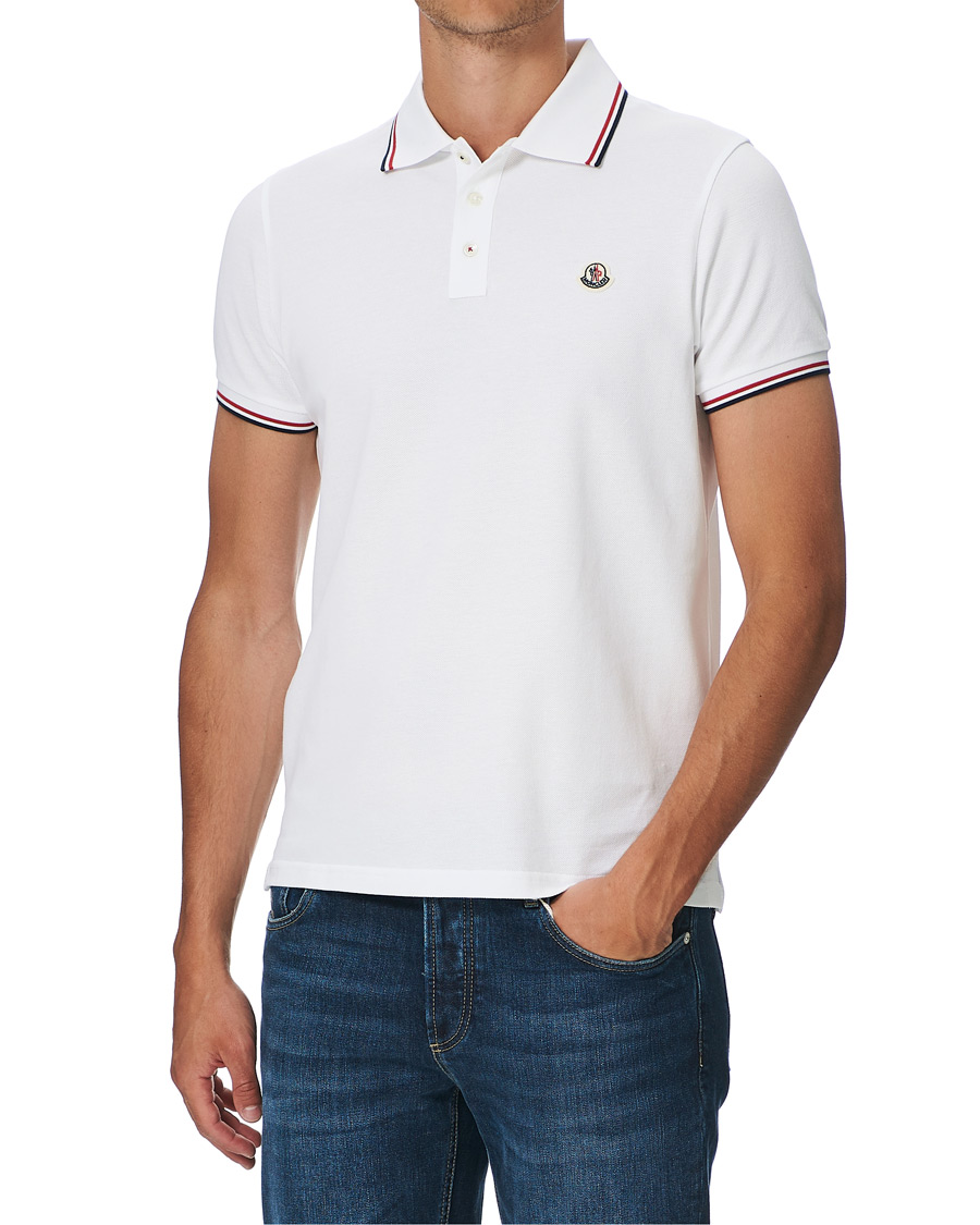 Herre | Pikéer | Moncler | Logo Tipped Polo White