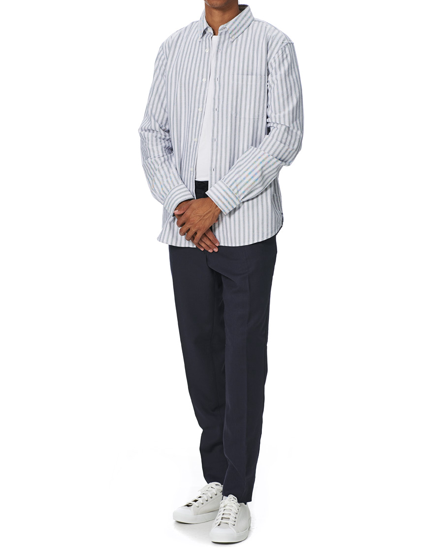 Herre | Skjorter | Club Monaco | Mix Striped Oxford Shirt Navy
