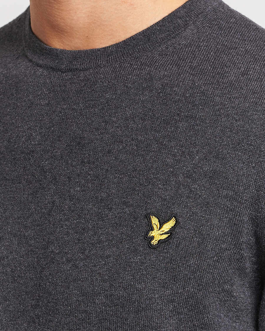 Herre | Gensere | Lyle & Scott | Cotton/Merino Crew Neck Jumper Charcoal Marl