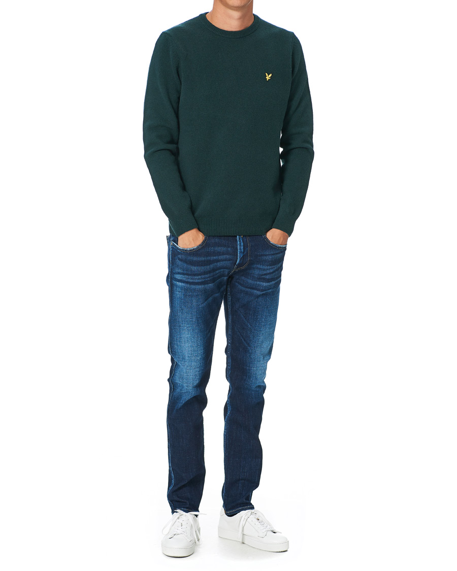 Herre | Gensere | Lyle & Scott | Lambswool Crew Neck Pullover Dark Green Marl