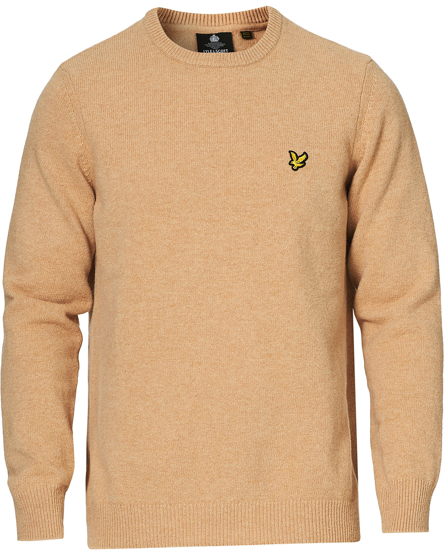 Herre | Gensere | Lyle & Scott | Lambswool Crew Neck Pullover Tan Marl