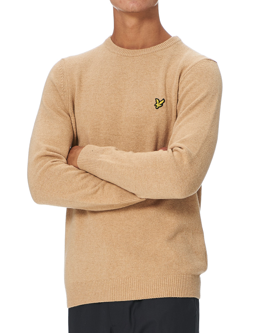 Herre | Gensere | Lyle & Scott | Lambswool Crew Neck Pullover Tan Marl