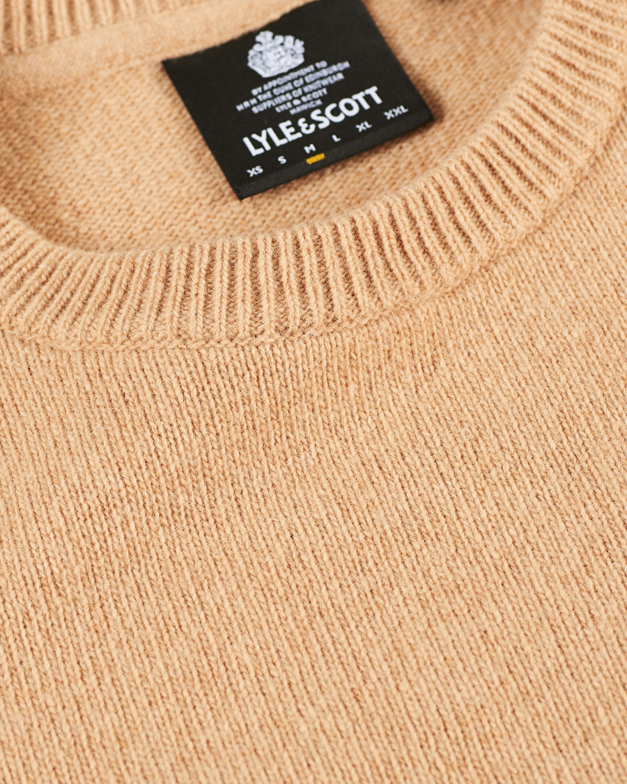Herre | Gensere | Lyle & Scott | Lambswool Crew Neck Pullover Tan Marl