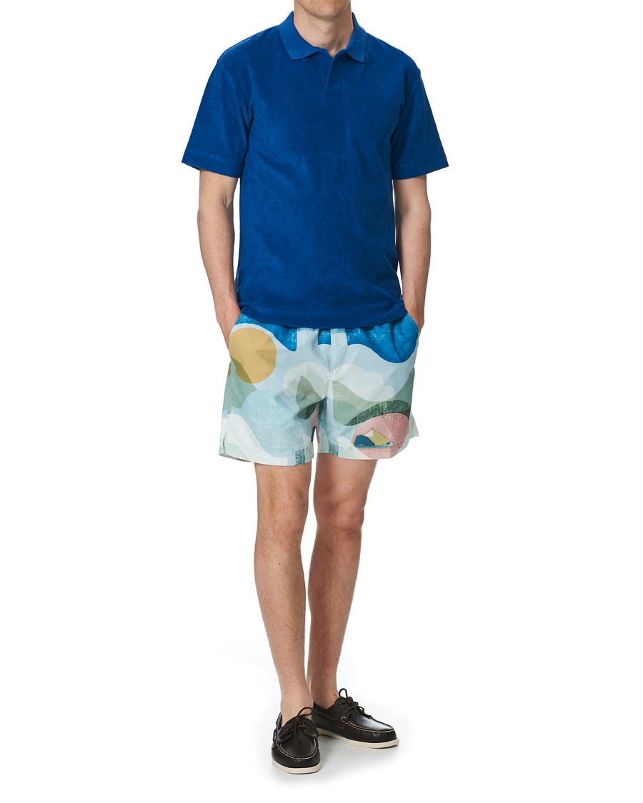 Herre | Pikéer | Sunspel | Organic Cotton Towelling Polo Blue
