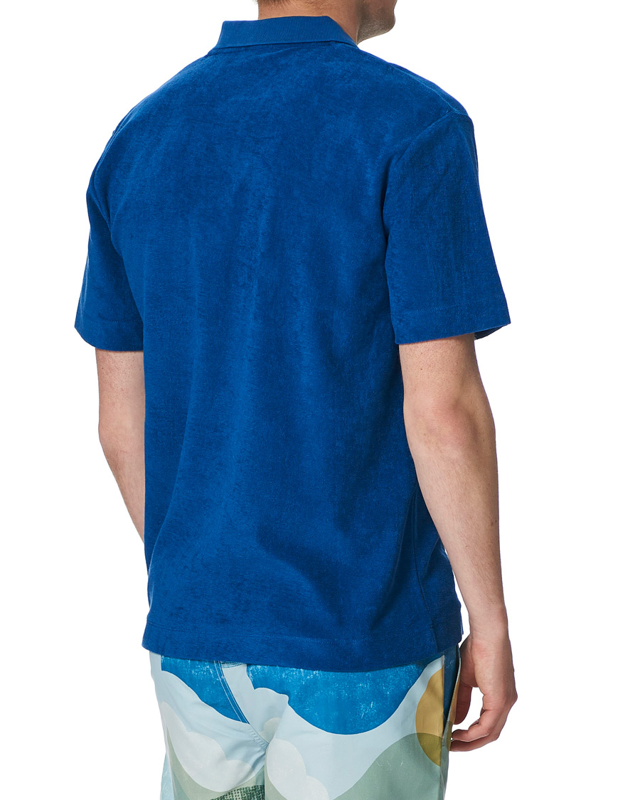 Herre | Pikéer | Sunspel | Organic Cotton Towelling Polo Blue