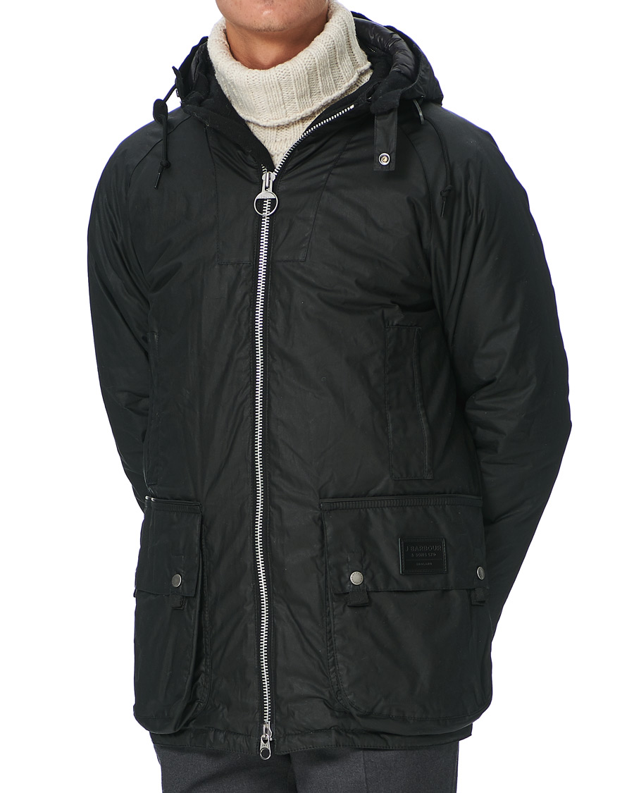 Barbour Gold Standard Scalpay Hunting Hooded Wax Jacket Black