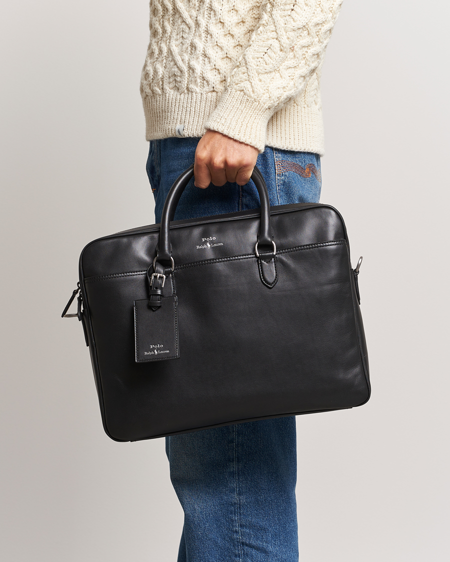 Herre | Vesker | Polo Ralph Lauren | Leather Commuter Bag Black