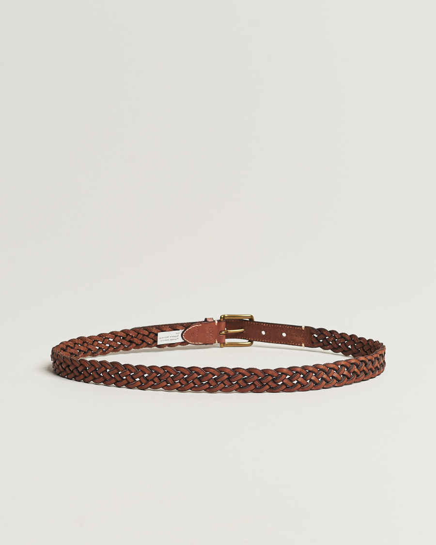Herre | Belter | Polo Ralph Lauren | Leather Braided Belt Saddle Brown