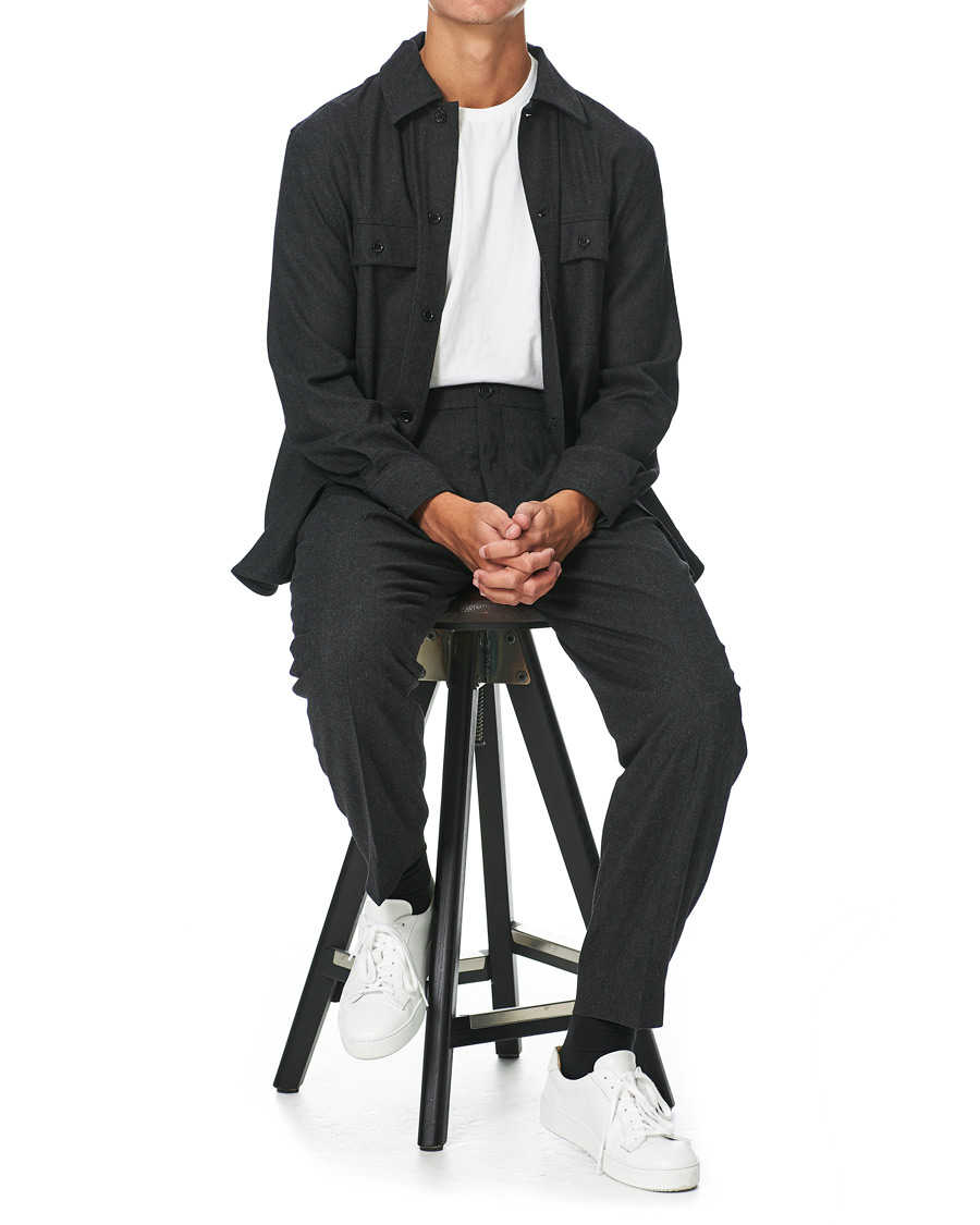 Herre | Bukser | Filippa K | Samson Flannel Trousers Dark Grey Mel