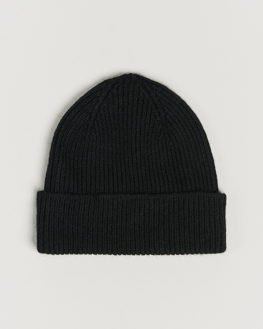 Herre | Luer | Le Bonnet | Lambswool/Caregora Beanie Onyx