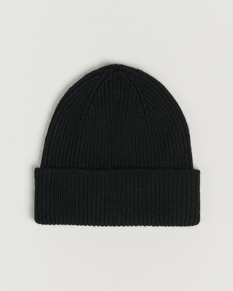 Herre | Luer | Le Bonnet | Lambswool/Caregora Beanie Onyx