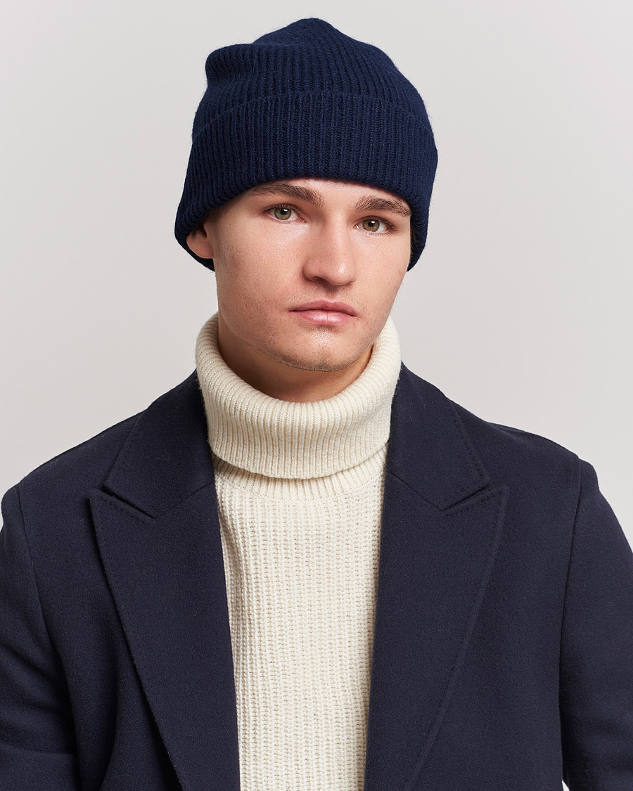 Herre | Avdelinger | Le Bonnet | Lambswool/Caregora Beanie Midnight