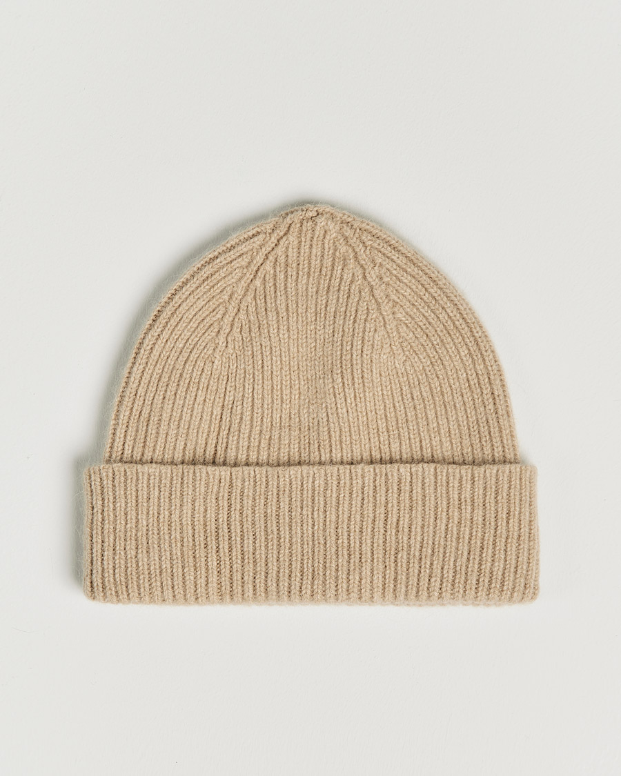 Herre | Luer | Le Bonnet | Lambswool/Caregora Beanie Sand