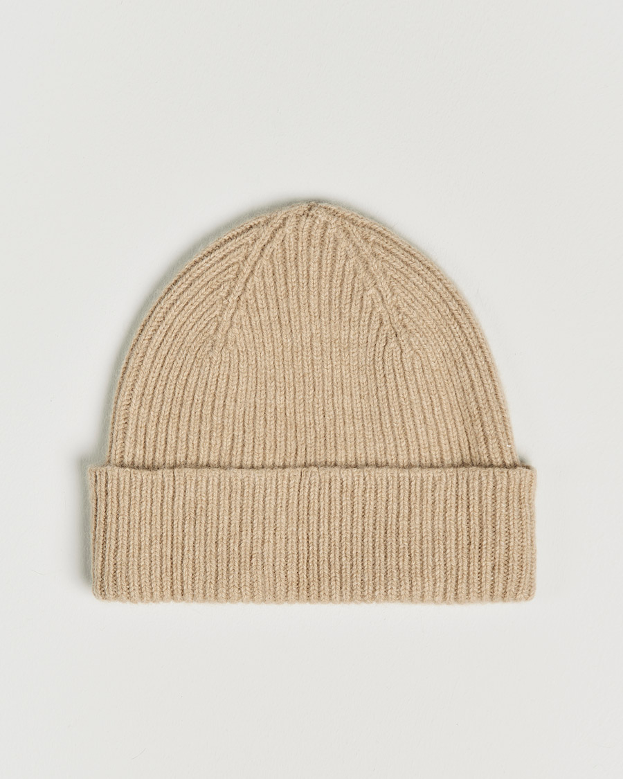 Herre | Luer | Le Bonnet | Lambswool/Caregora Beanie Sand
