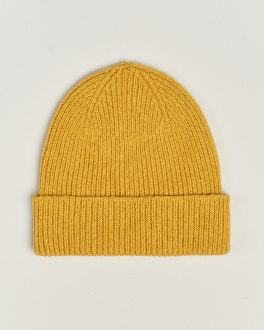 Herre | Luer | Le Bonnet | Lambswool/Caregora Beanie Mustard