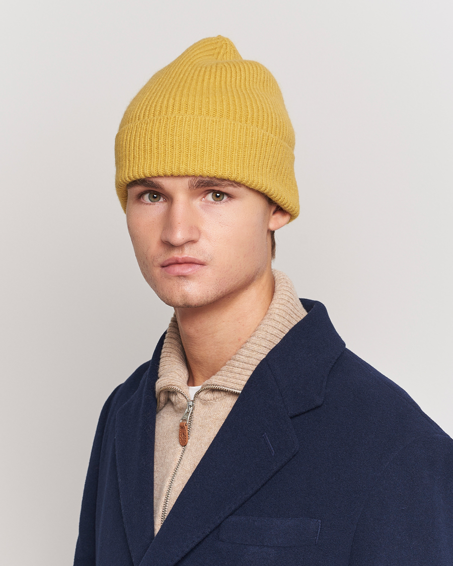 Herre | Contemporary Creators | Le Bonnet | Lambswool/Caregora Beanie Mustard