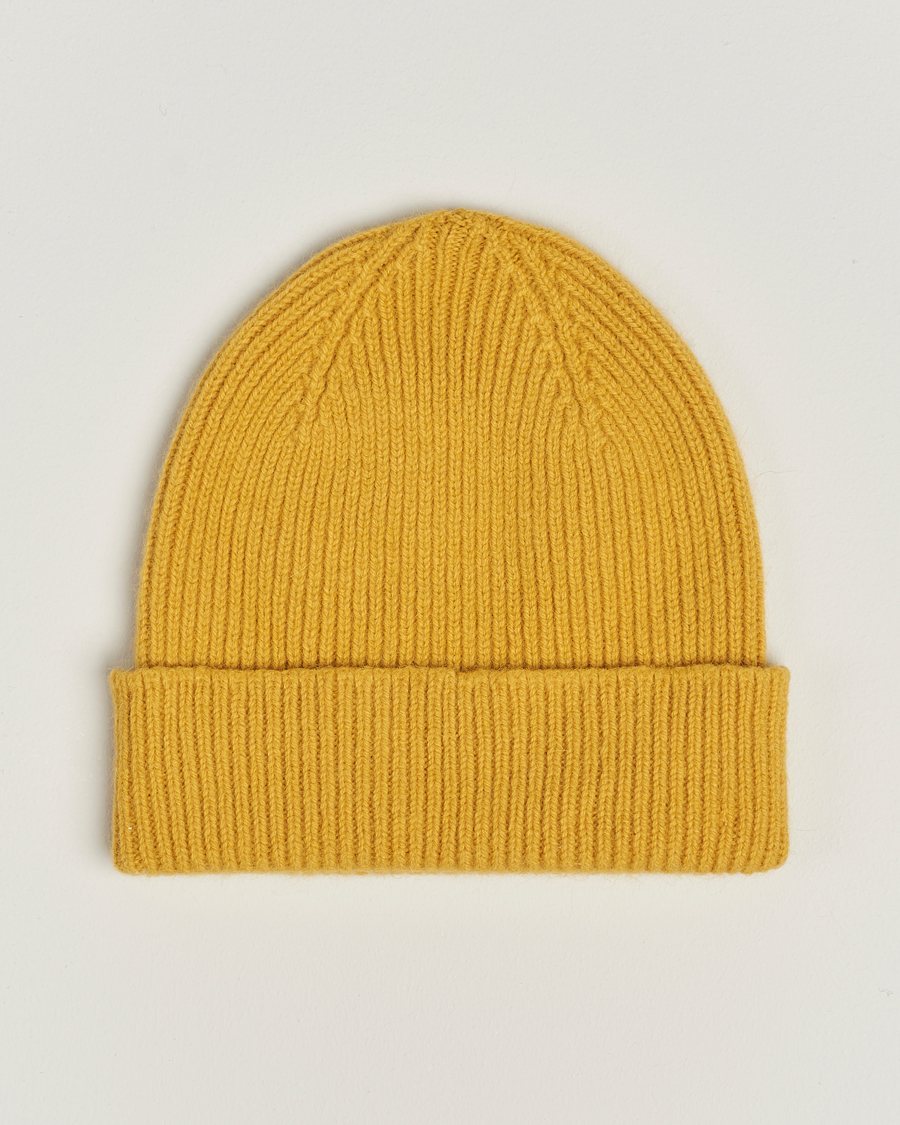 Herre | Luer | Le Bonnet | Lambswool/Caregora Beanie Mustard
