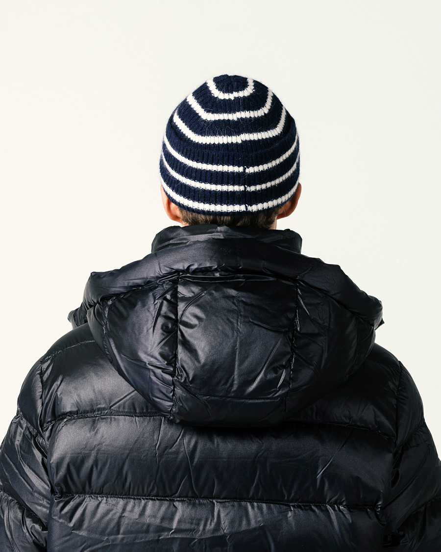 Herre | Luer | Le Bonnet | Lambswool/Caregora Beanie Midnight Stripe