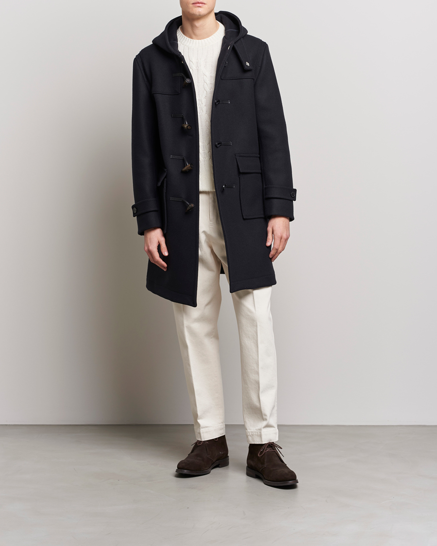 Herre | Jakker | Mackintosh | Weir Wool Hooded Duffle Navy