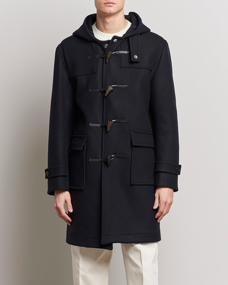 Herre | Høstjakker | Mackintosh | Weir Wool Hooded Duffle Navy