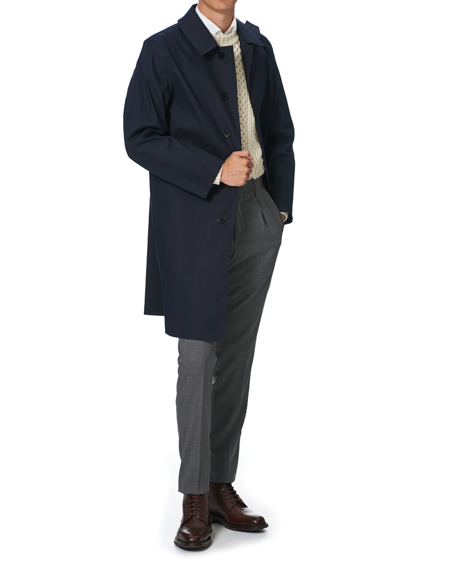 Herre | Jakker | Mackintosh | Oxford Bonded Cotton Coat Navy