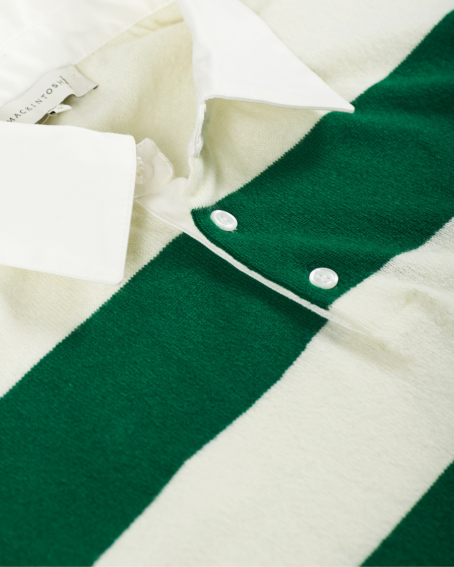 Herre | Gensere | Mackintosh | Knitted Wool Rugby Sweater Green/White