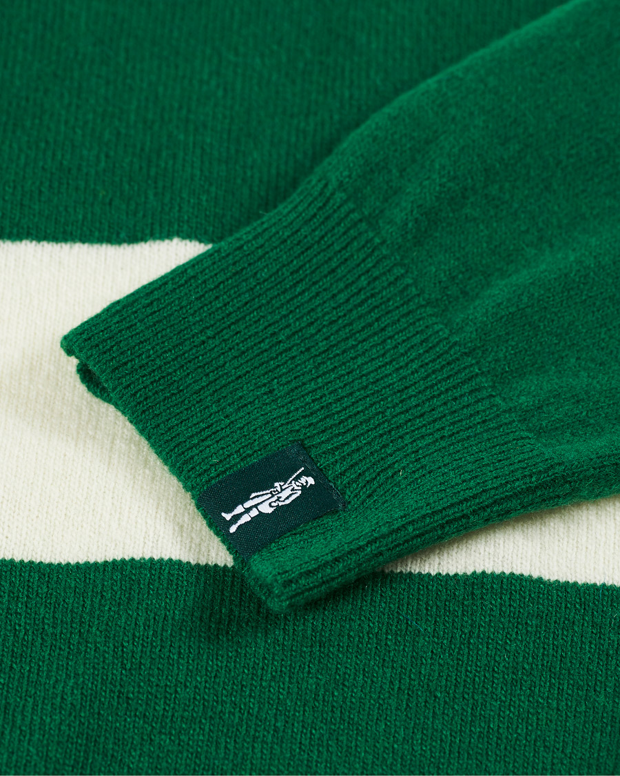 Herre | Gensere | Mackintosh | Knitted Wool Rugby Sweater Green/White