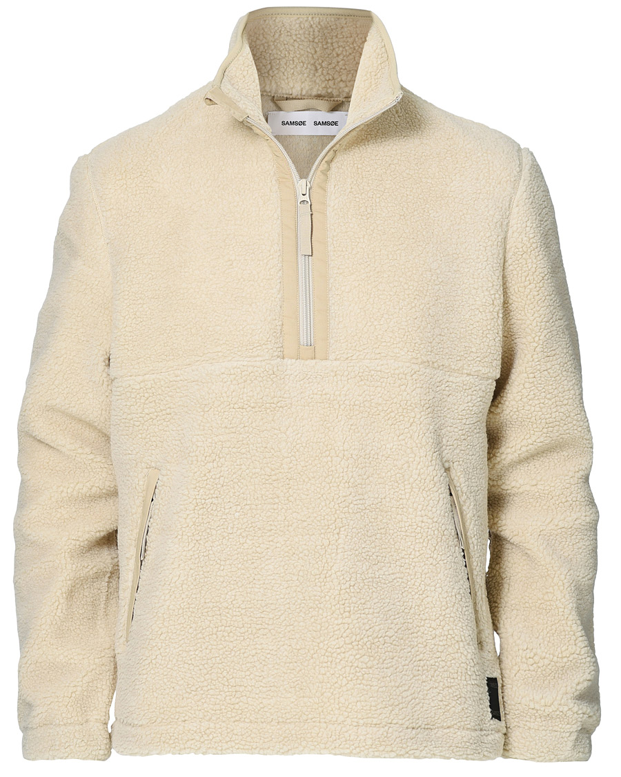 Herre | Gensere | Samsøe Samsøe | Samsøe & Samsøe Timo Fleece Half Zip Brown Rice