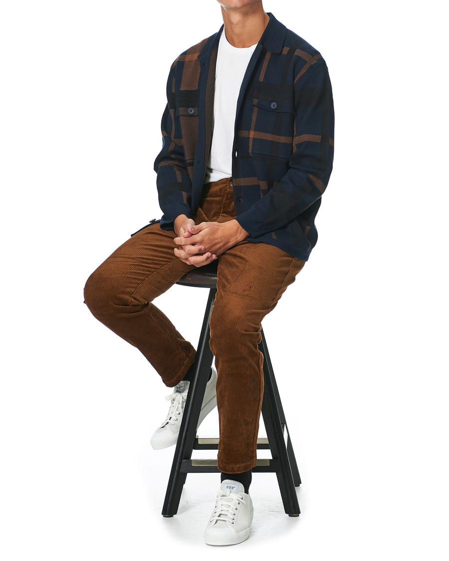 Herre | Gensere | Samsøe Samsøe | Samsøe & Samsøe Ryder Checked Cardigan Sky Captain