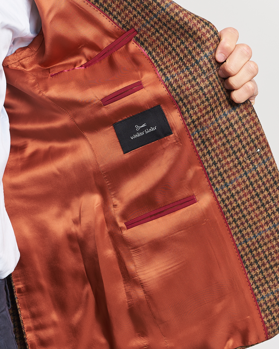 Herre | Dressjakker | Walker Slater | Edward Lambswool Houndstooth Blazer Tan