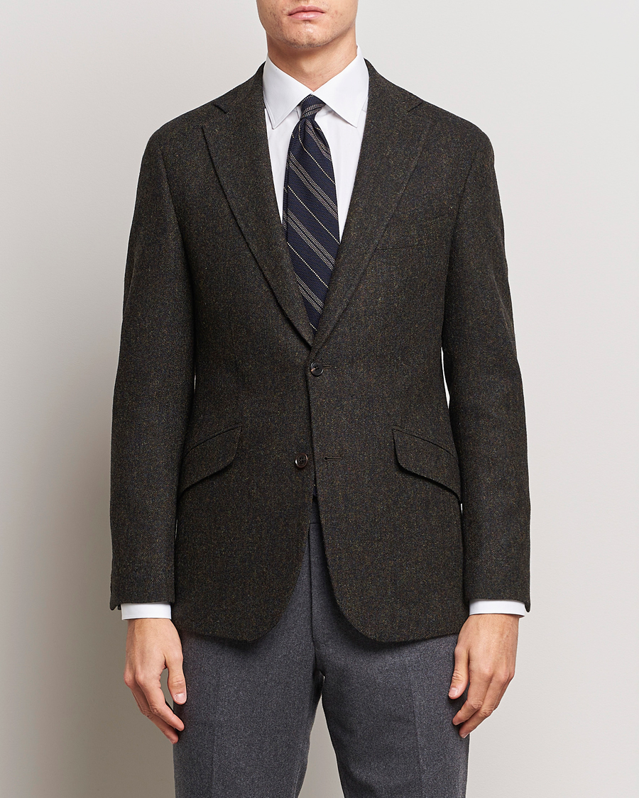 Herre |  | Walker Slater | Edward Wool Donegal Blazer Dark Brown