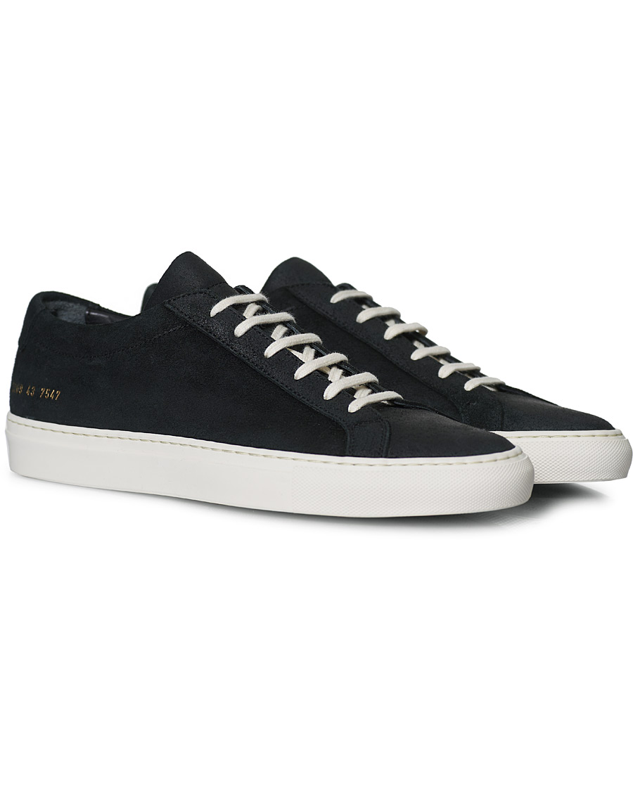 Herre | Common Projects Original Achilles Sneaker Black Waxed Suede | Common Projects | Original Achilles Sneaker Black Waxed Suede