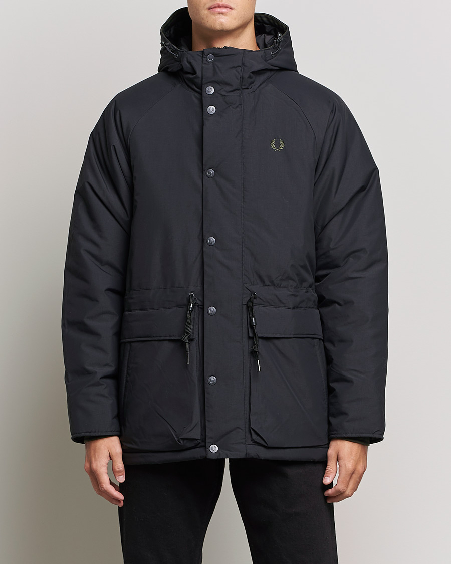 Herre | Parkas | Fred Perry | Padded Zip Through Parka  Black