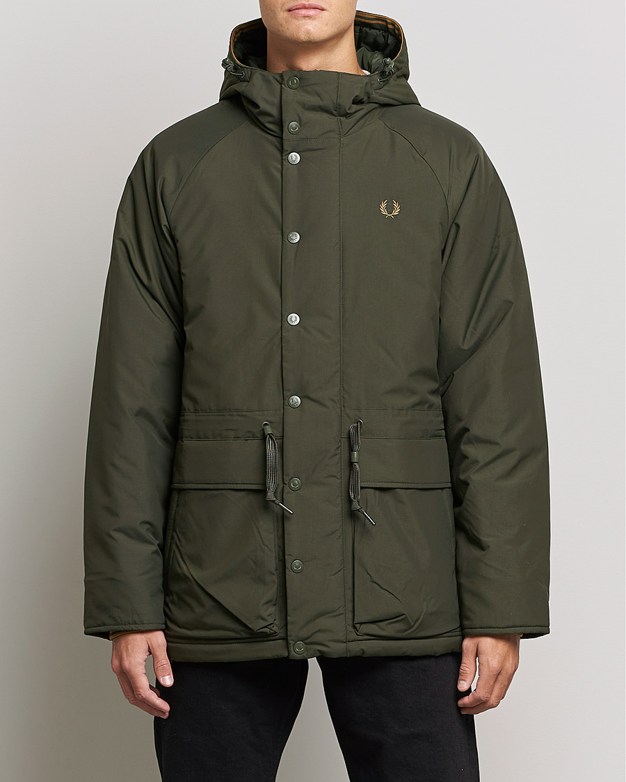 Herre |  | Fred Perry | Padded Zip Through Parka  Hunting Green