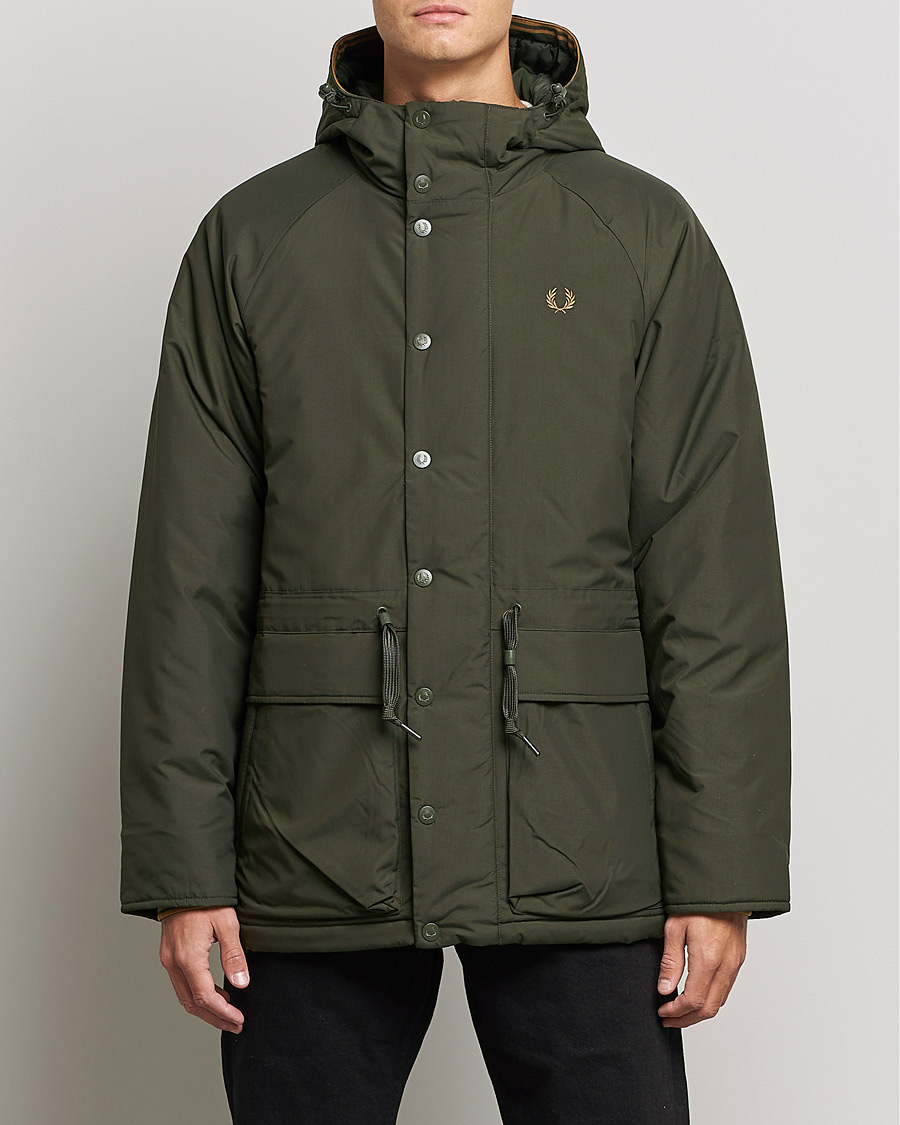 Herre | Jakker | Fred Perry | Padded Zip Through Parka  Hunting Green