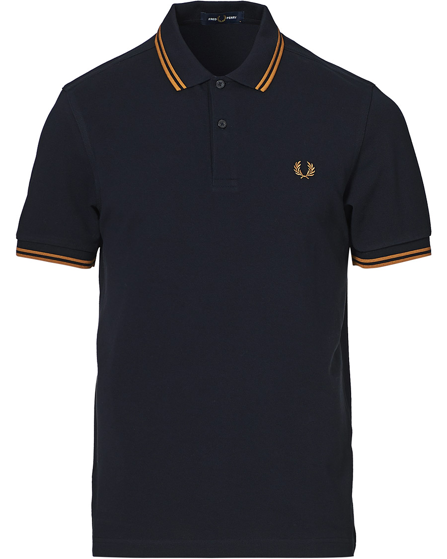 Herre | Pikéer | Fred Perry | Twin Tip Polo Navy/Dark Caramel