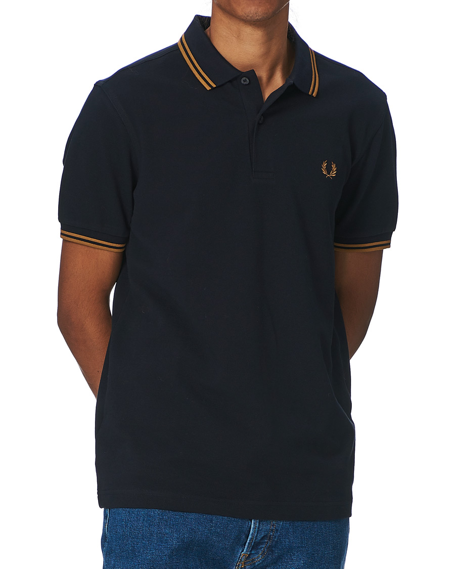 Herre | Pikéer | Fred Perry | Twin Tip Polo Navy/Dark Caramel